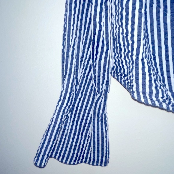 H&M Long sleeved Blue and White Striped shirt, Size 8 - Picture 3 of 4